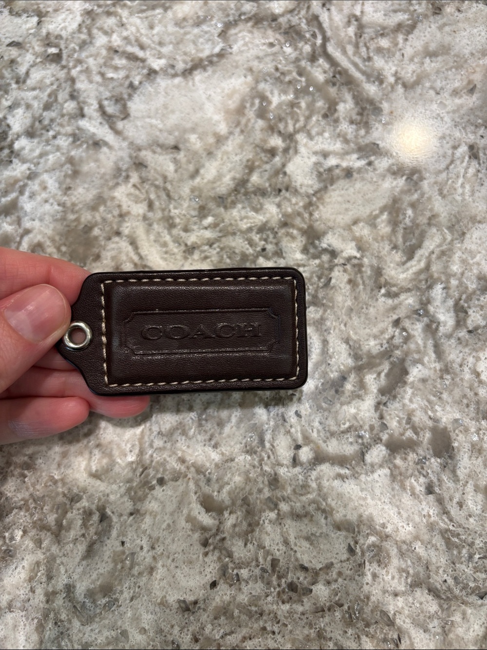 Coach Brown Tag with Contrast Stitching Replacement
